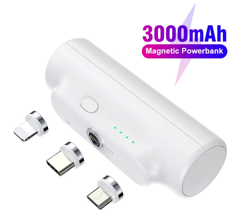 Magnetic Power Bank 3000 MAh Is Suitable For Apple Mobile Power Mini Portable 18650 Charging